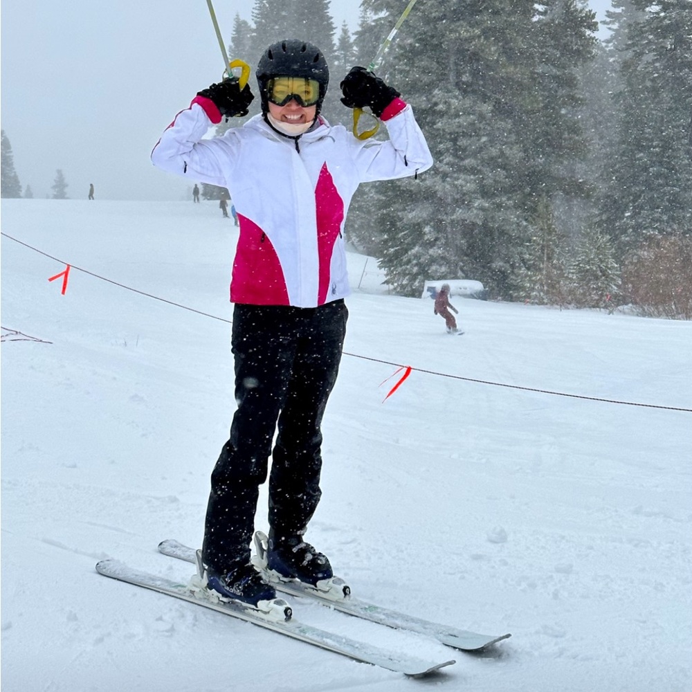 Spyder White Ski Jacket with Hot Pink Accents
